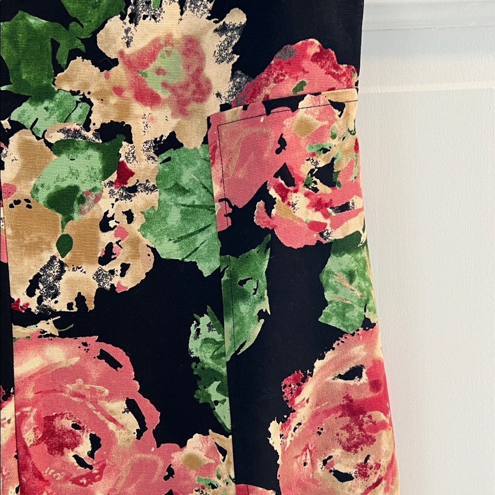 NEW Talbots Pink/Black Floral Sleeveless V Neck Dress, Fully Lined, Size 8 - Picture 16 of 16
